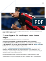 Zlatan Öppnar För Landslaget - Om Janne Frågar - SVT Sport