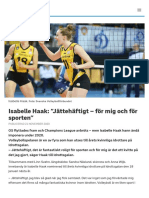 Isabelle Haak: "Jättehäftigt - För Mig Och För Sporten" - SVT Sport