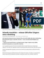 Islands Mardröm - Missar EM Efter Ungern Sena Vändning - SVT Sport