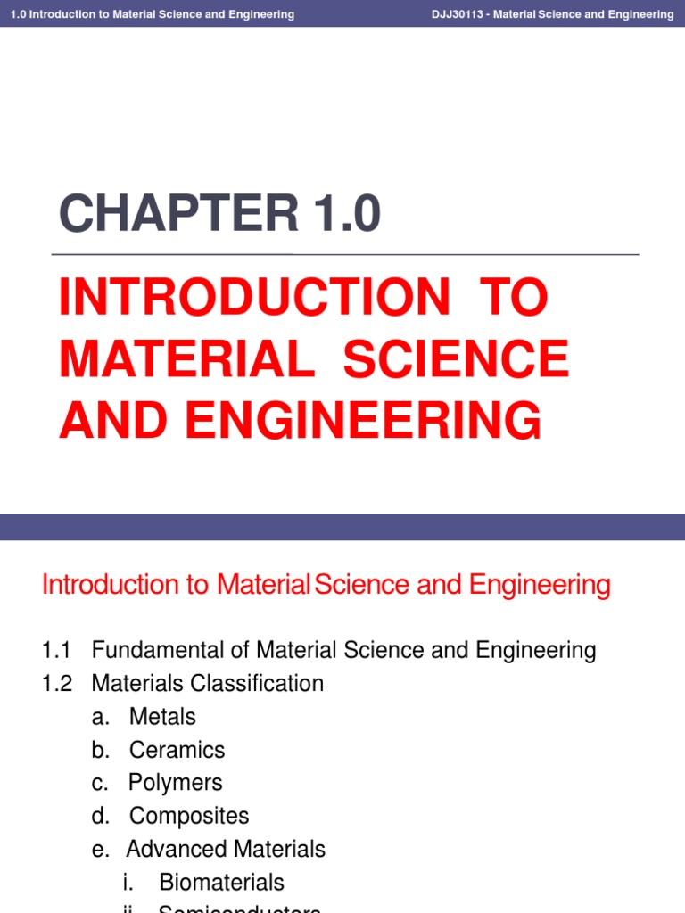 Chapter 1 - Introduction To Material Science and Engineering | PDF ...