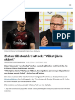 Zlatan Till Stenhård Attack: "Vilket Jävla Skämt" - SVT Sport