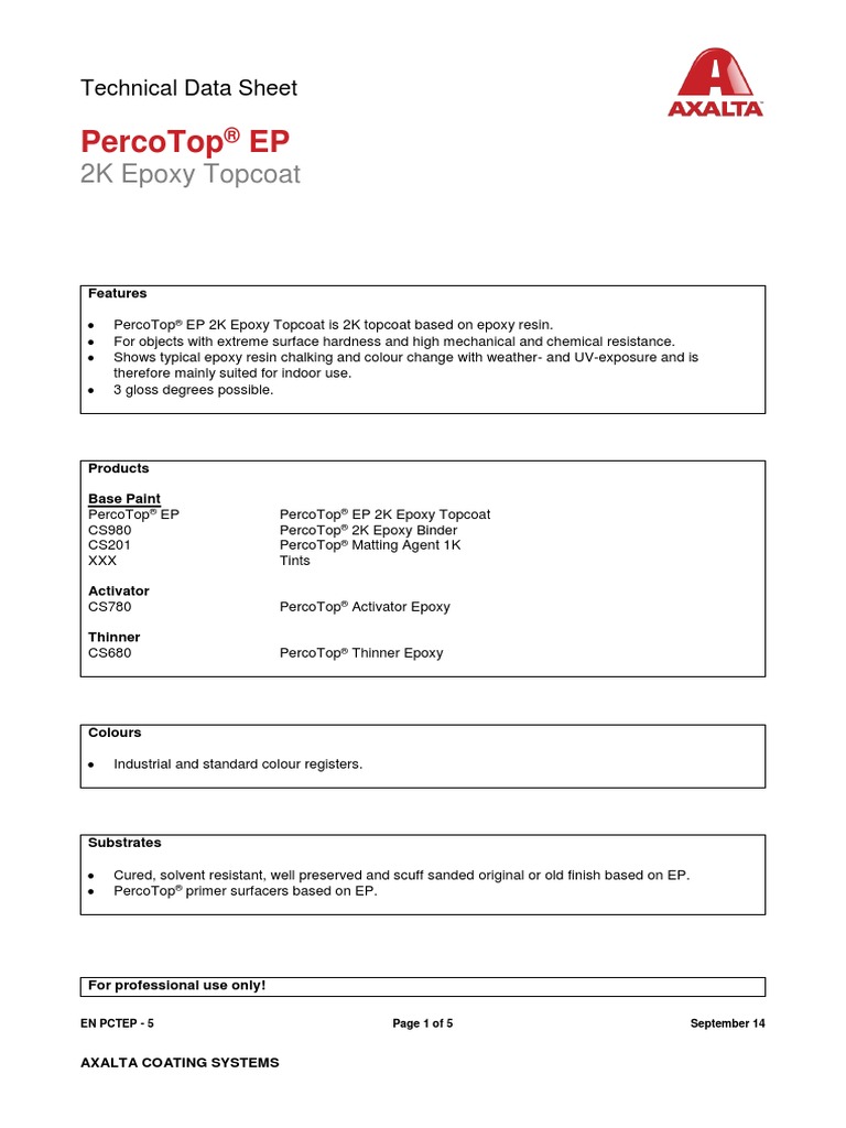 PCTEP PercoTop EP 2K Epoxy TopcoatEN PDF Epoxy Paint