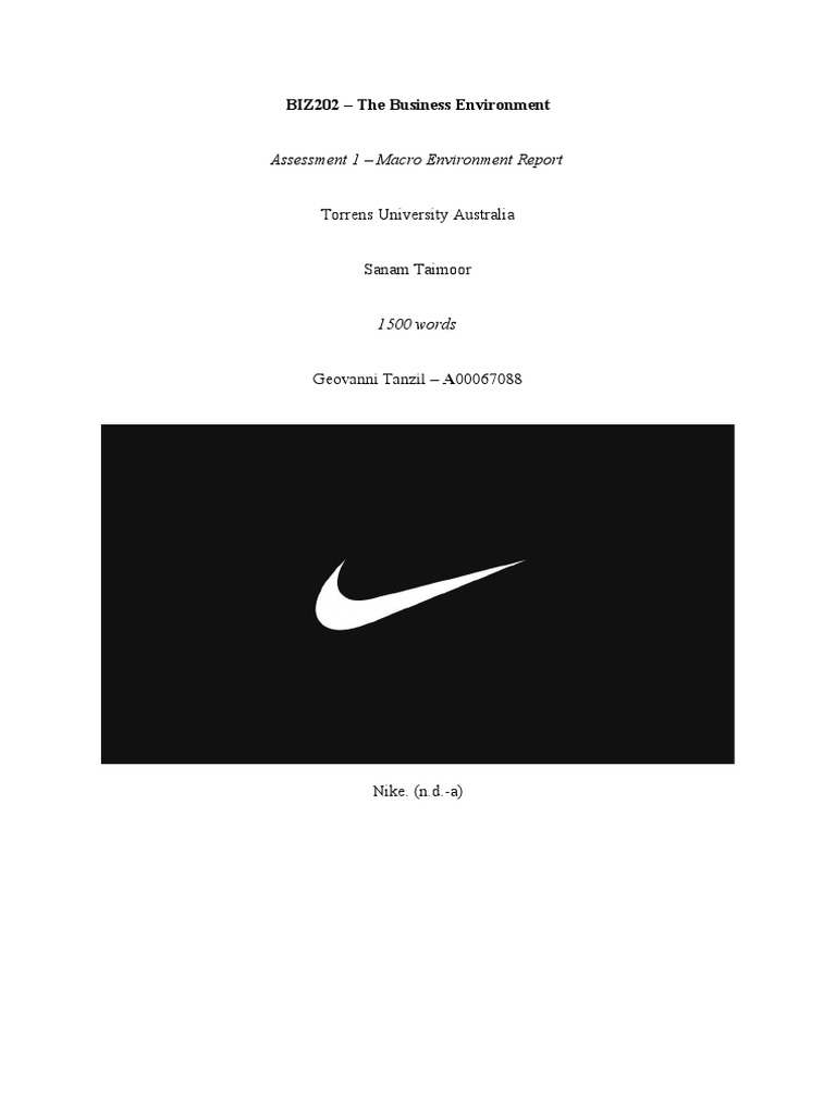 Biz202 m2 macro environmental report pdf supply chain nike