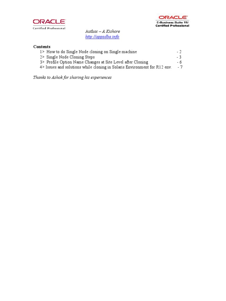 Single Node Cloning Guide for Oracle | PDF | Computers