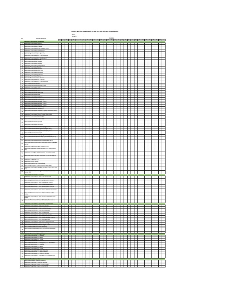 Logbook Kegiatan Radiografi RSI Banjarbaru | PDF