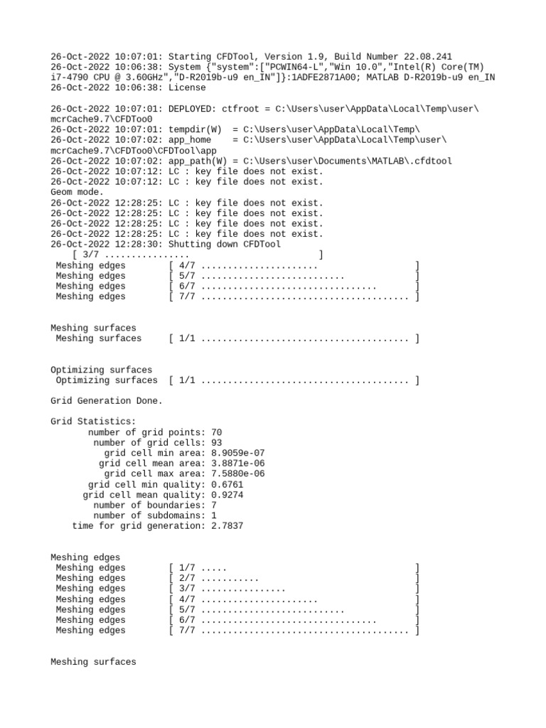 CFDTool Usage Log Analysis | PDF | Computers | Technology & Engineering