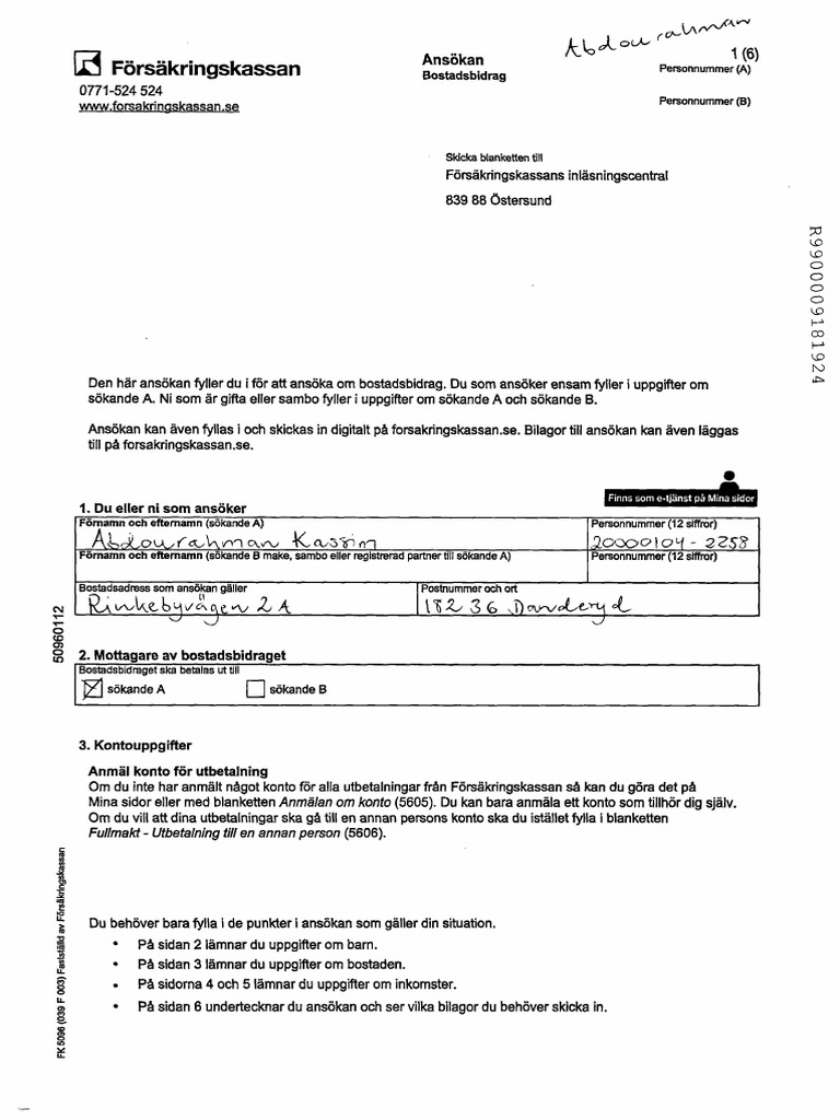 Ansökan Om Bostadsbidrag 20220915 PDF