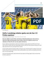 Uefa: Landslag Måste Spela Om de Har 13 Friska Spelare - SVT Sport
