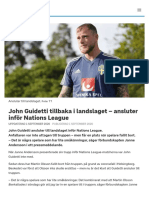 John Guidetti Tillbaka I Landslaget - Ansluter Inför Nations League - SVT Sport