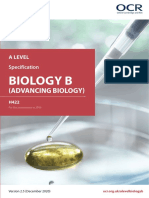 Specification Accredited A Level Biology B Advancing Biology h422