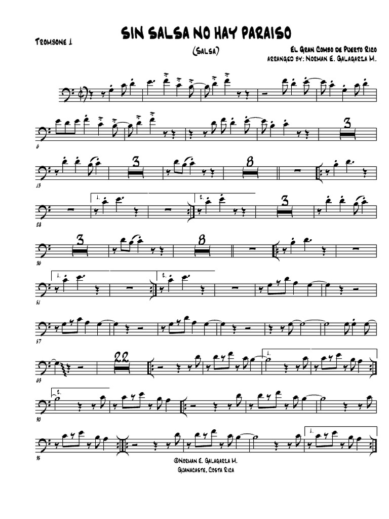 Sin Salsa No Hay Paraíso Trombone 1 PDF
