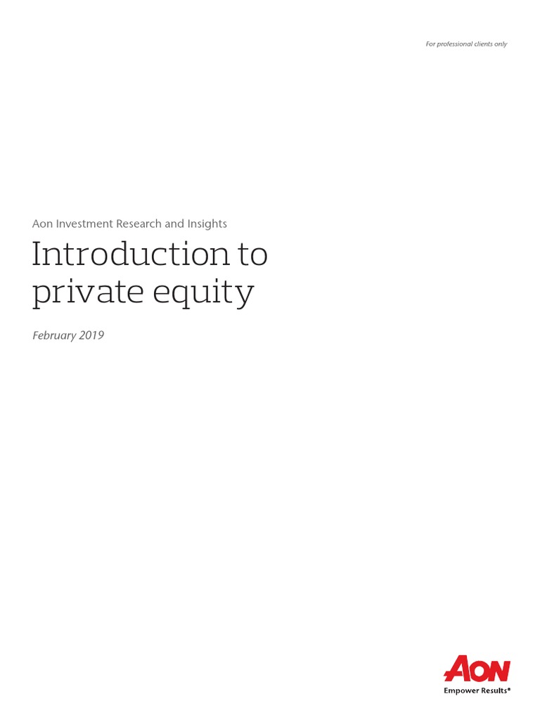 Advanced Introduction To Private Equity
