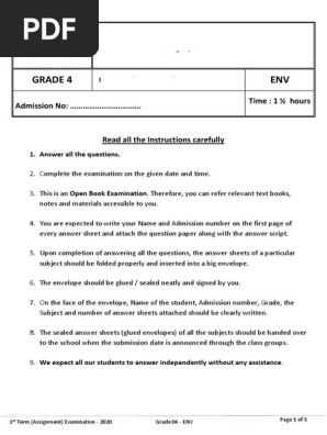 Grade 4 - ENV
