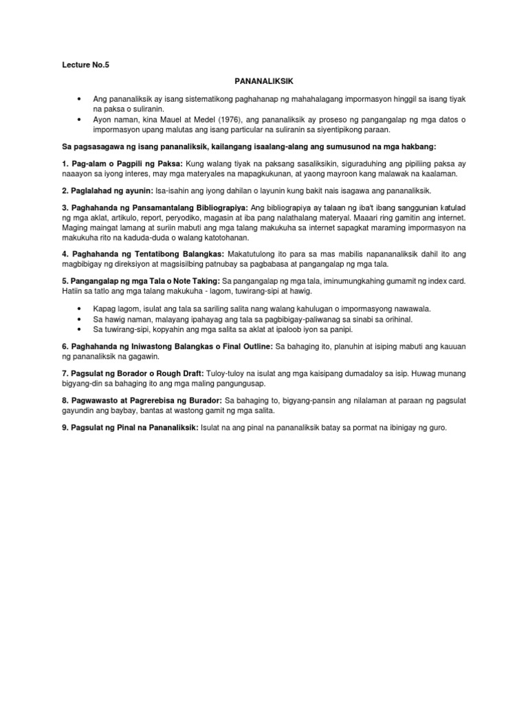 Lecture No. 5 | PDF