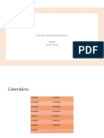 Direito Administrativo I - Calendário, Conteúdos e Avaliação