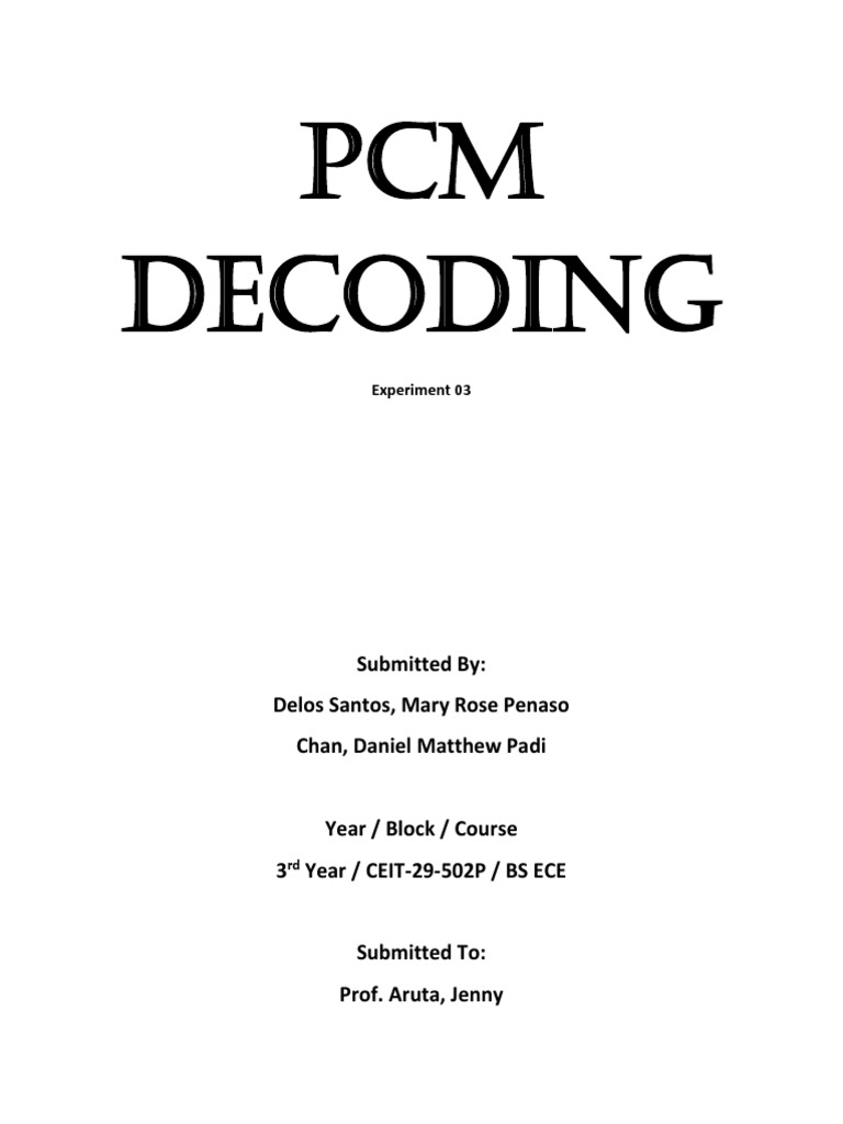 Experiment03 PCM-Decoding | PDF | Codec | Data Compression