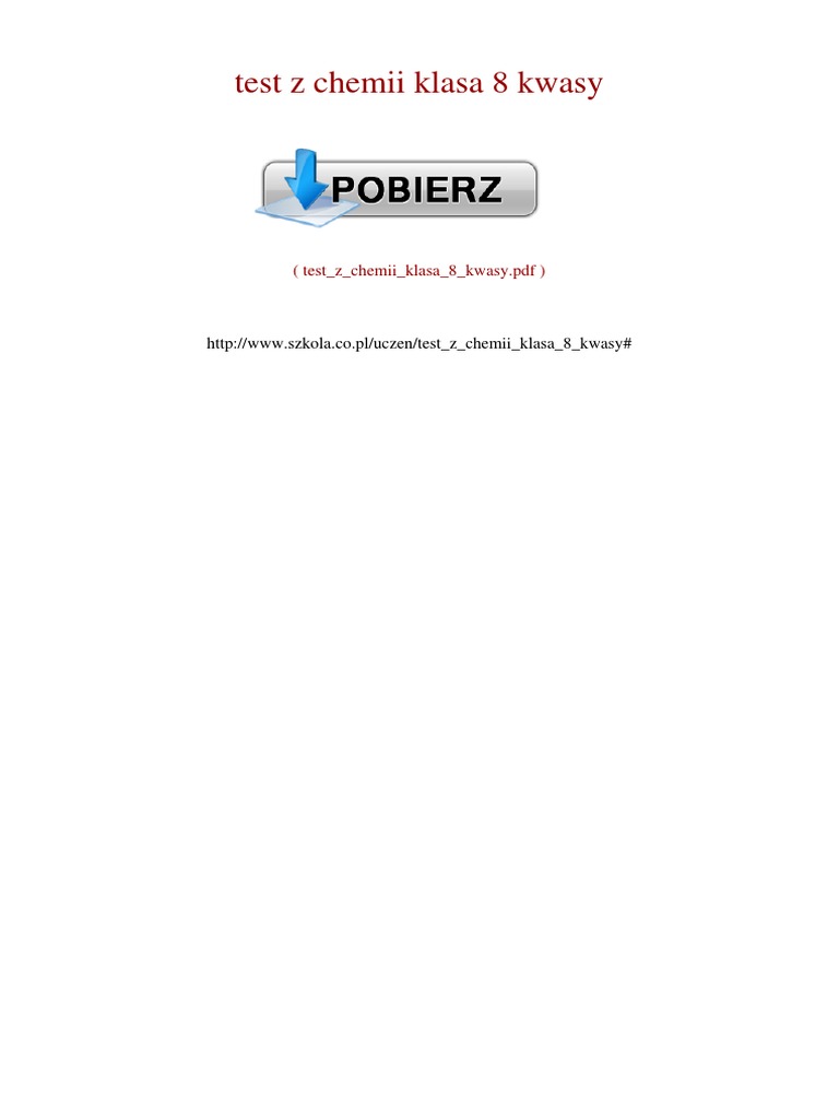 Test Z Chemii Klasa 8