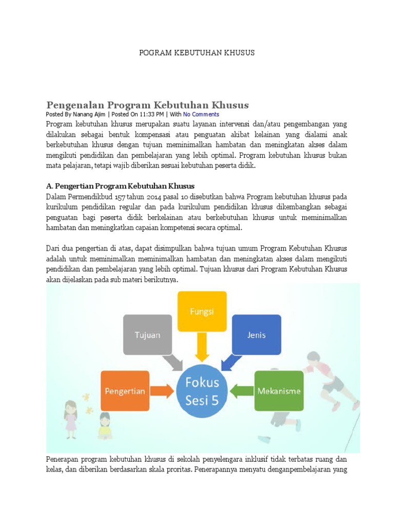 Program Kebutuhan Khusus untuk ABK | PDF | Kesehatan Holistik | Sains ...