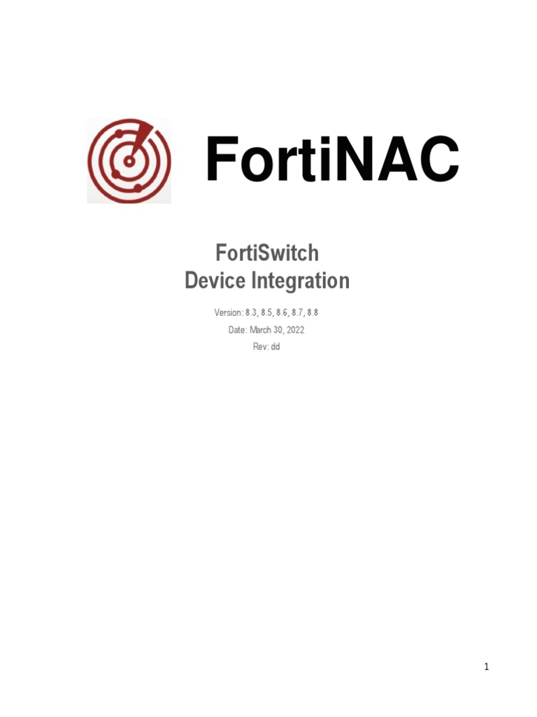 FortiNAC FortiSwitch Integration Guide PDF Radius Computer Network
