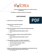 Exemple Questionnaire Étude de Marché Services À La Personne