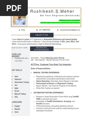 Resume Rushi Qa