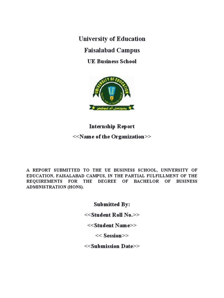 Bba Hons Internship Format 1 Pdf Human Resource Management