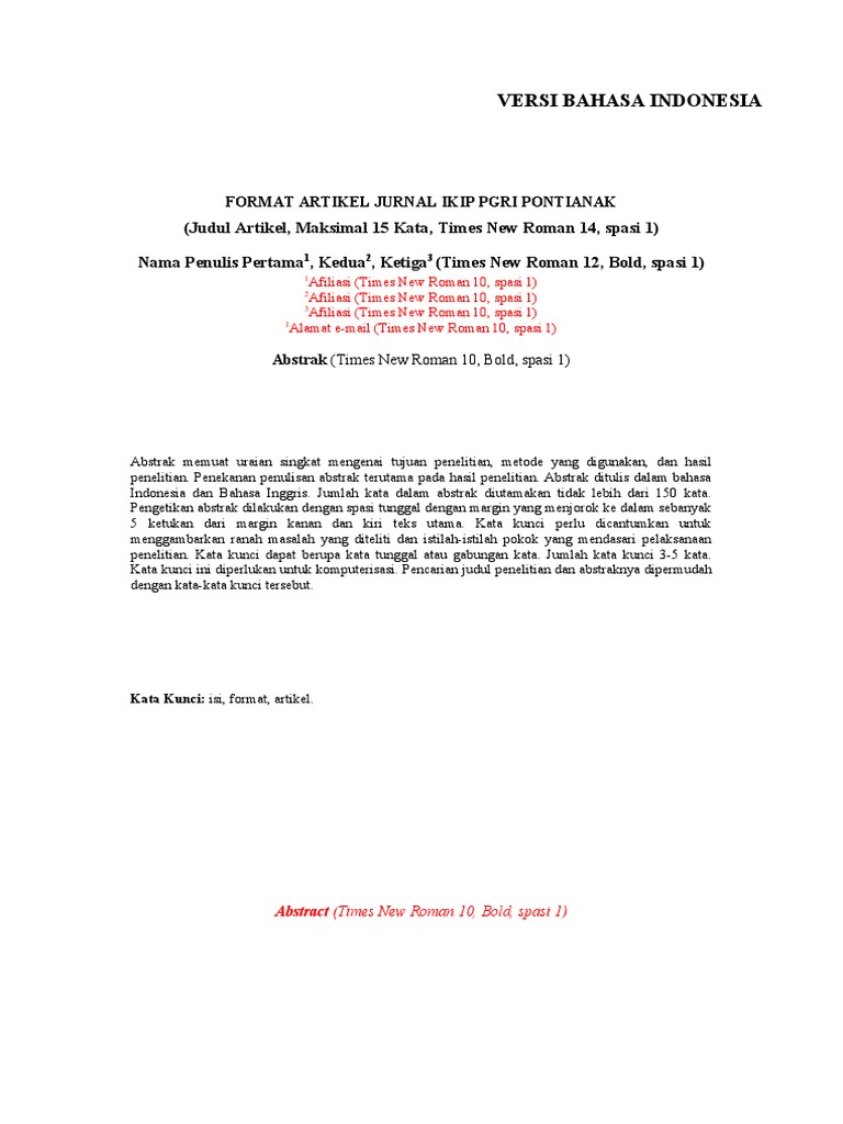 Template Jurnal Pendidikan Bahasa | PDF