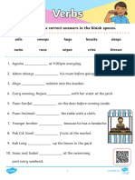 Verbs and pictures matching worksheet