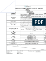 Gemcitabine 1000 MG Lyophilized Powder For Injection: Annex III PT-01025-05 Properties Specifications Results