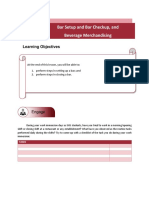 Chapter 2 Lesson 1 Bar Setup and Bar Checkup Lesson 2 Beverage Merchandising