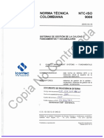 NTC Iso 9000.2015 Sistemas de Gestión de La Calidad - Fundamentos y Vocabulario.