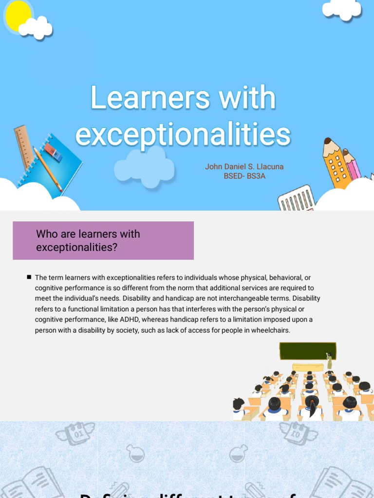 Understanding Learners with Exceptionalities | PDF | Disability ...