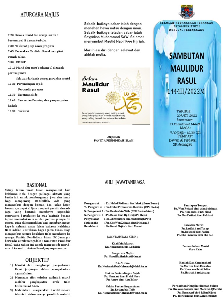 Pamplet Maulidur Rasul 2022 | PDF
