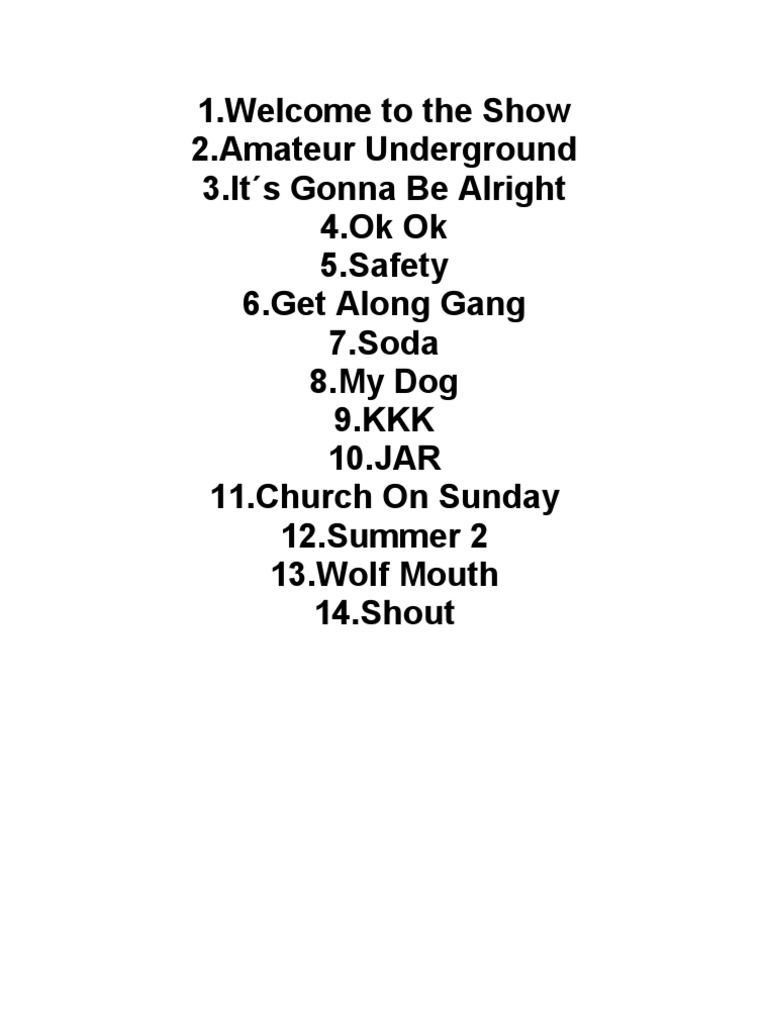 Tracklist for Upcoming Album Release | PDF | Cooking, Food & Wine