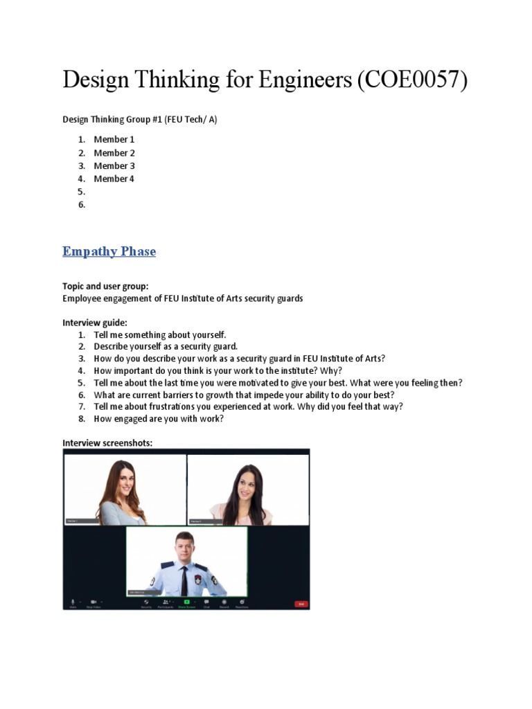Design Thinking Phases Template | PDF | Cognition | Behavioural Sciences