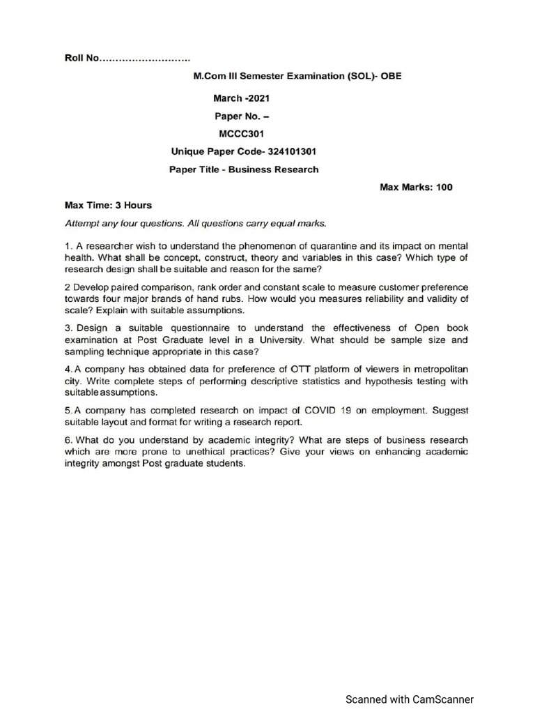 Business Research Papers PDF