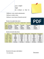 Plano E@D com objetivos e horários