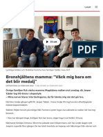 Bronshjältens Mamma: "Väck Mig Bara Om Det Blir Medalj" - SVT Nyheter