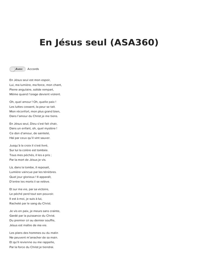 Keith Getty En Jesus Seul Pdf Jésus