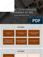 Instalações Hidraulicas Sanitárias E de Gás: Prof Me Gabriela Oliveira Vicente