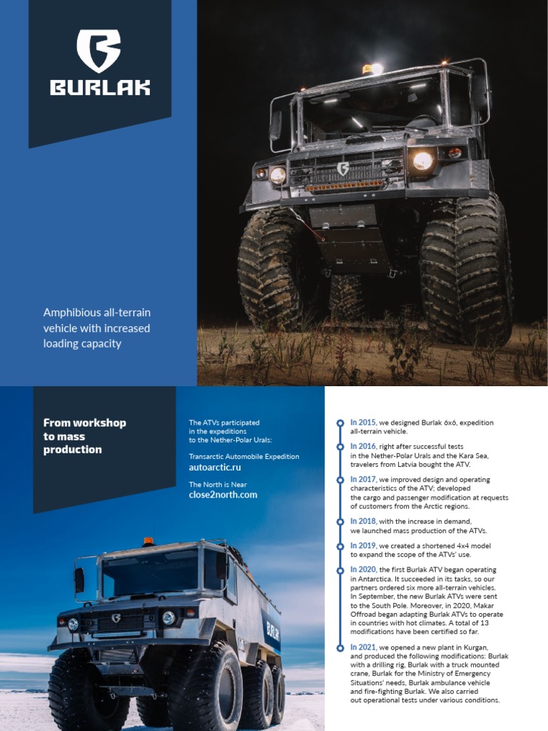 Burlak 6x6 All-Terrain Vehicle Overview | PDF