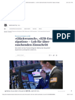 Ökonomen Und Analysten Zur SNB: Glückwunsch, EZB-Eman Zi Pa Tion - Lob Für Über Raschen Den Zins Schritt - Tages-Anzeiger