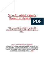 A P J Kalam's Speech in Hyderabad