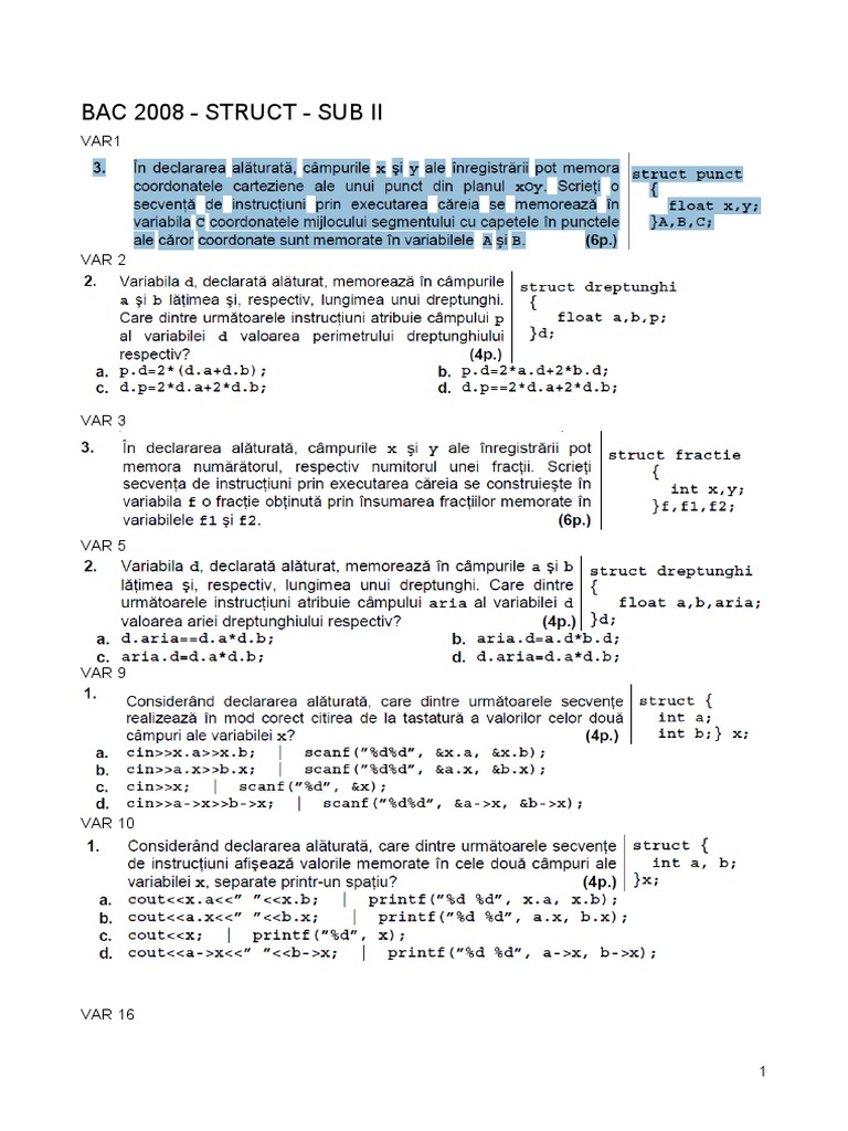 Bac 2008 - Struct - Sub Ii | PDF