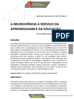 A Neurociência À Serviço Da Aprendizagem e Da Educação