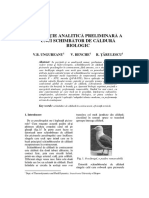 Definiţie Analitică Preliminară A Unui Schimbător de Căldură Biologic