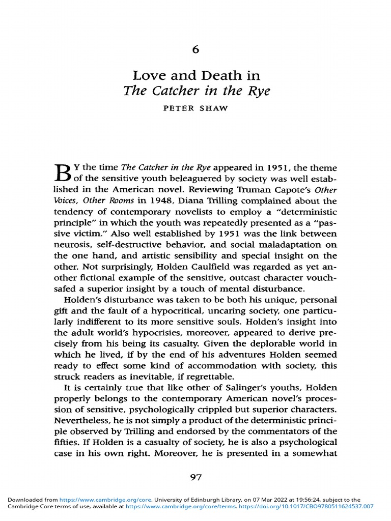 09.0 PP 97 114 Love and Death in The Catcher in The Rye PDF J. D