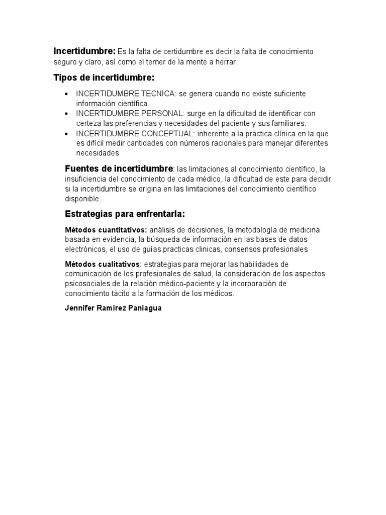 Tipos y Estrategias contra la Incertidumbre | PDF | Relaciones ...