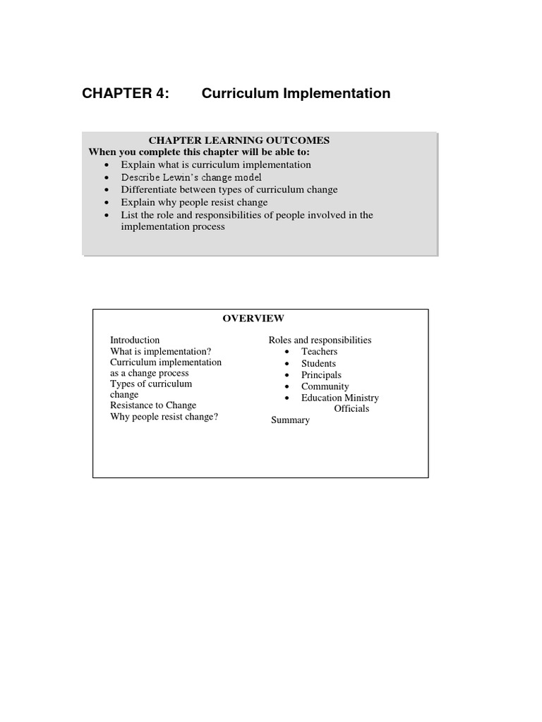Chapter 4 curriculum implementation pdf